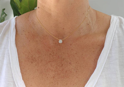 Tiny Moonstone Briolette Necklace, 14k Gold Filled, Sterling Silver My Store