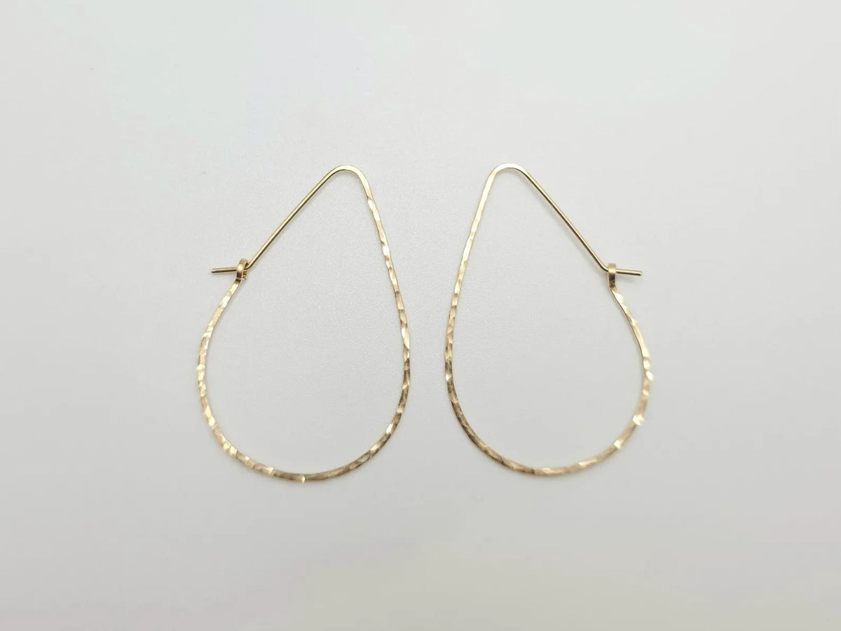 Teardrop Hoop Earrings, 14k Gold Fill My Store