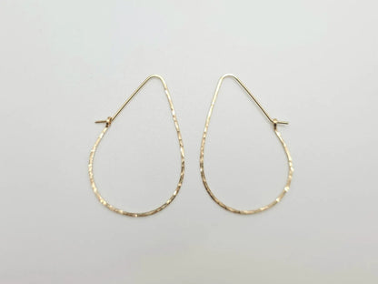 Teardrop Hoop Earrings, 14k Gold Fill My Store