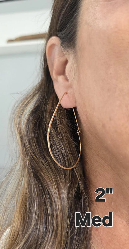 Teardrop Hoop Earrings, 14k Gold Fill My Store