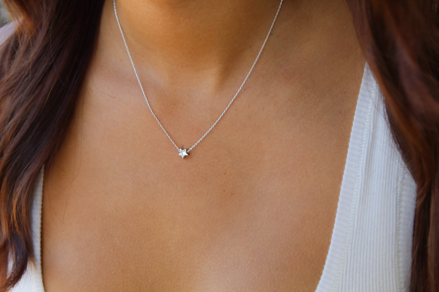 Tiny Sterling Silver Star Necklace