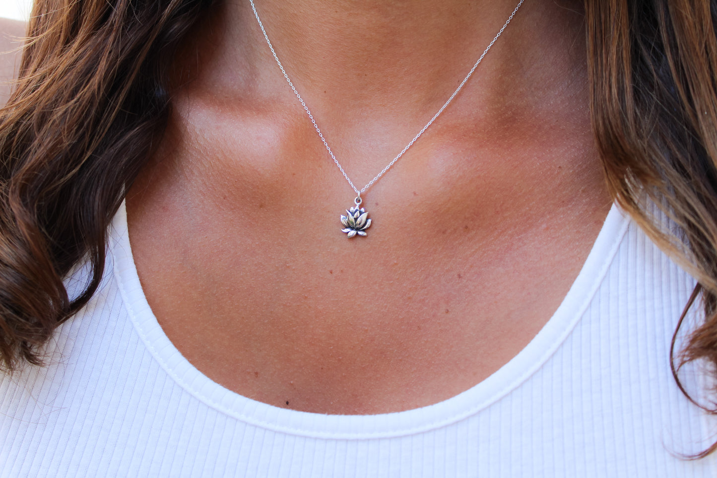 Sterling Silver Lotus Necklace