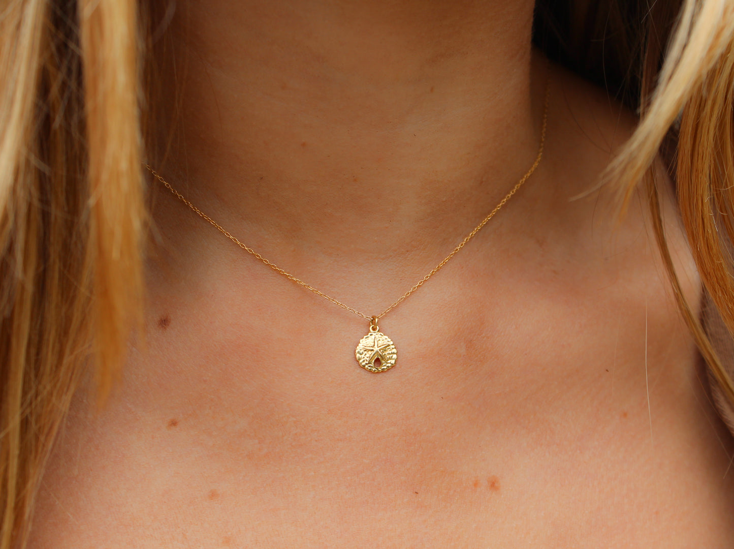 Tiny Gold Filled Sand Dollar Necklace