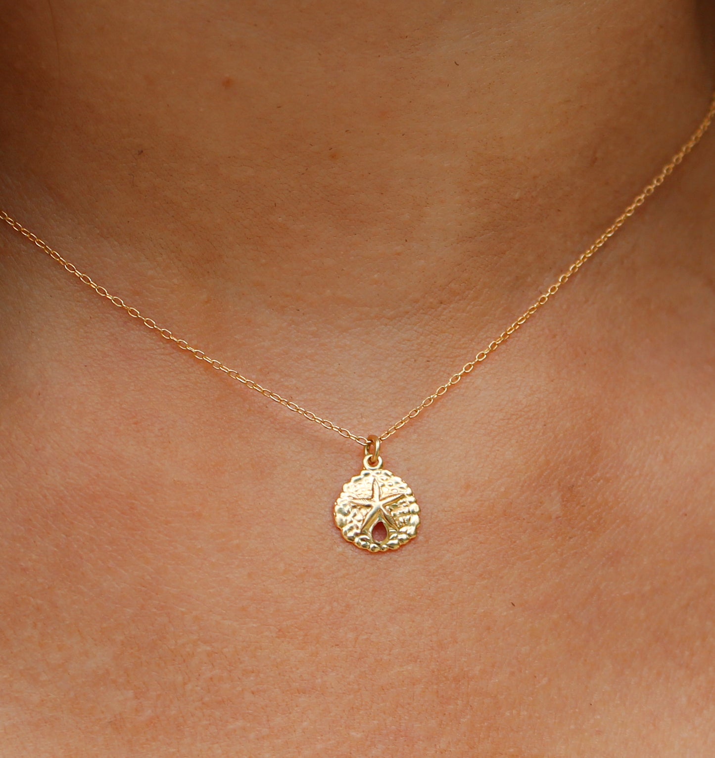 Tiny Gold Filled Sand Dollar Necklace