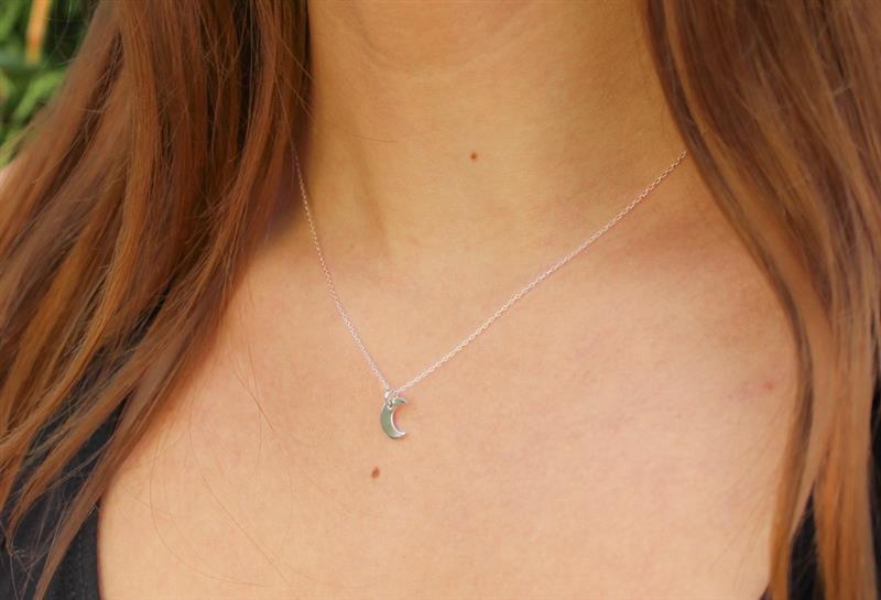 Tiny Gold Filled Moon Necklace