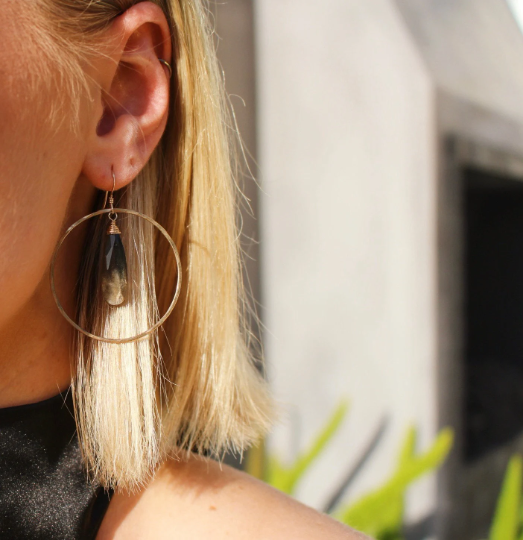 Labradorite Hoop Earrings