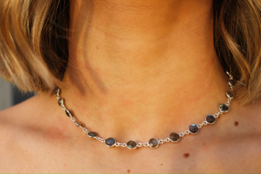 Labradorite Bezel Chain Necklace