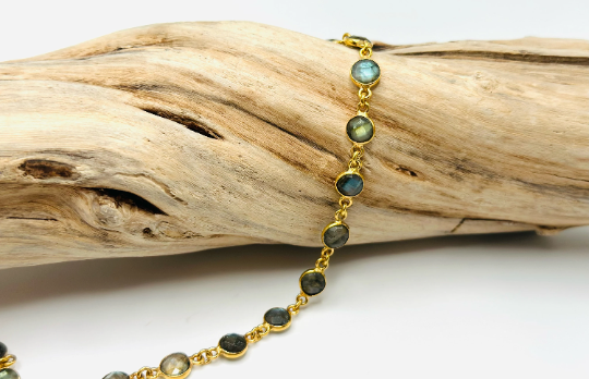 Labradorite Bezel Chain Necklace