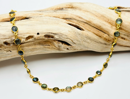 Labradorite Bezel Chain Necklace