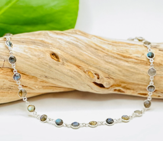 Labradorite Bezel Chain Necklace