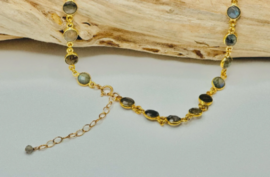 Labradorite Bezel Chain Necklace