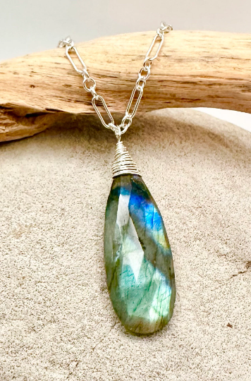 Labradorite Teardrop Necklace