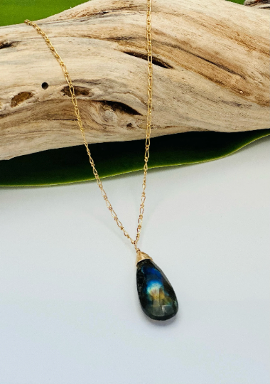 Labradorite Teardrop Necklace