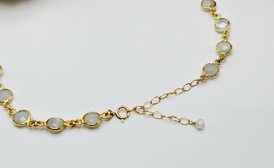 Moonstone Bezel Chain Necklace