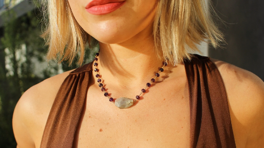 Labradorite and Amethyst Necklace