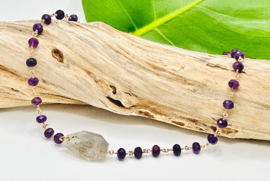 Labradorite and Amethyst Necklace