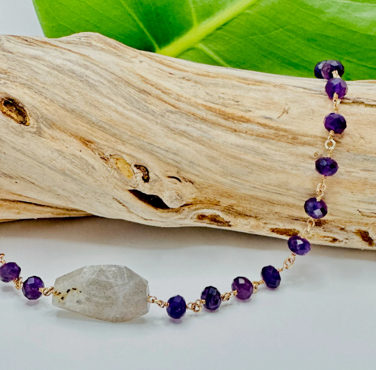 Labradorite and Amethyst Necklace