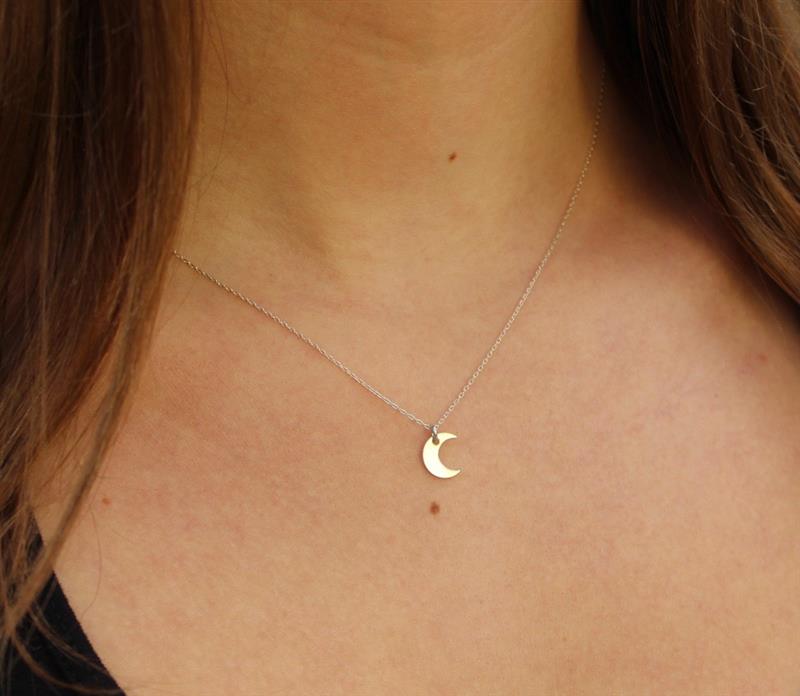 Tiny Gold Filled Moon Necklace