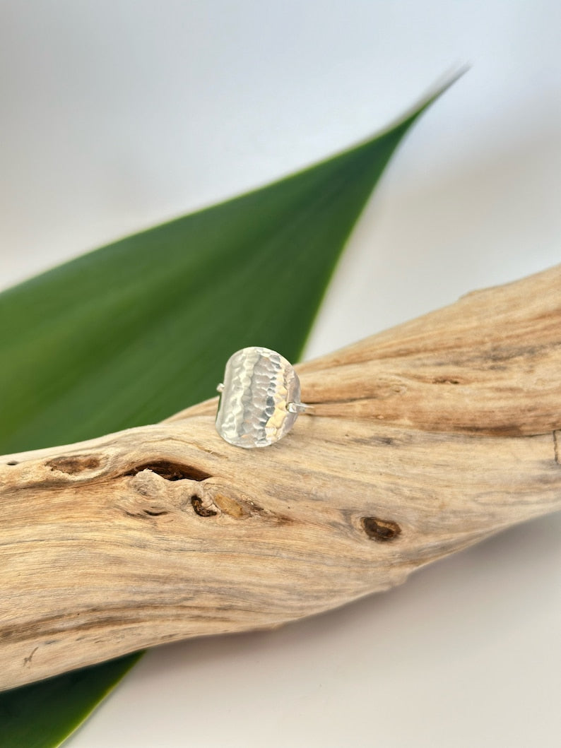 14k Gold Filled Hammered Circle Ring