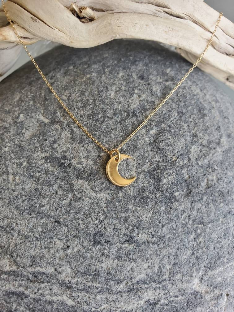 Tiny Gold Filled Moon Necklace