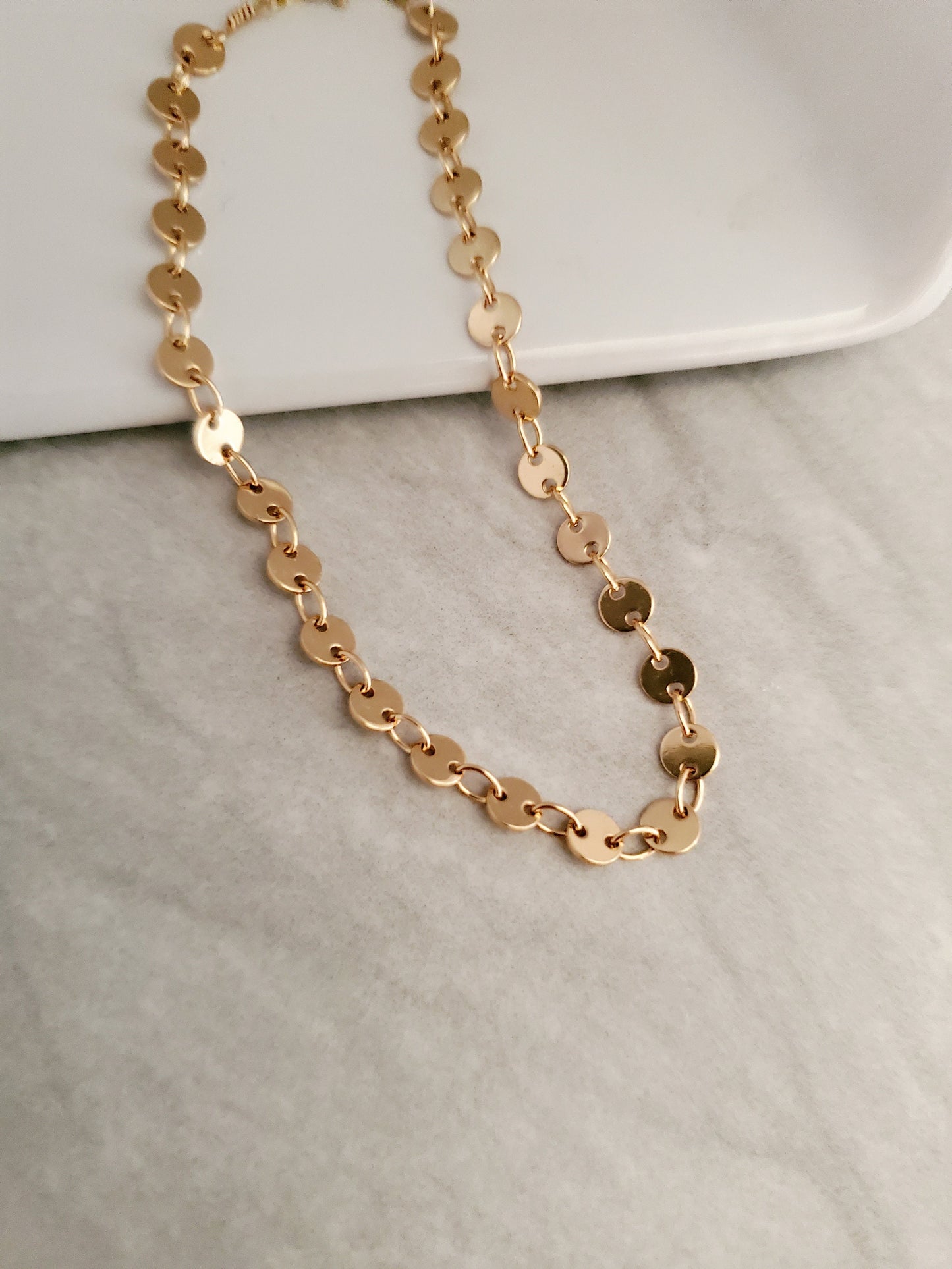 14k Gold Fill Sequin Anklet