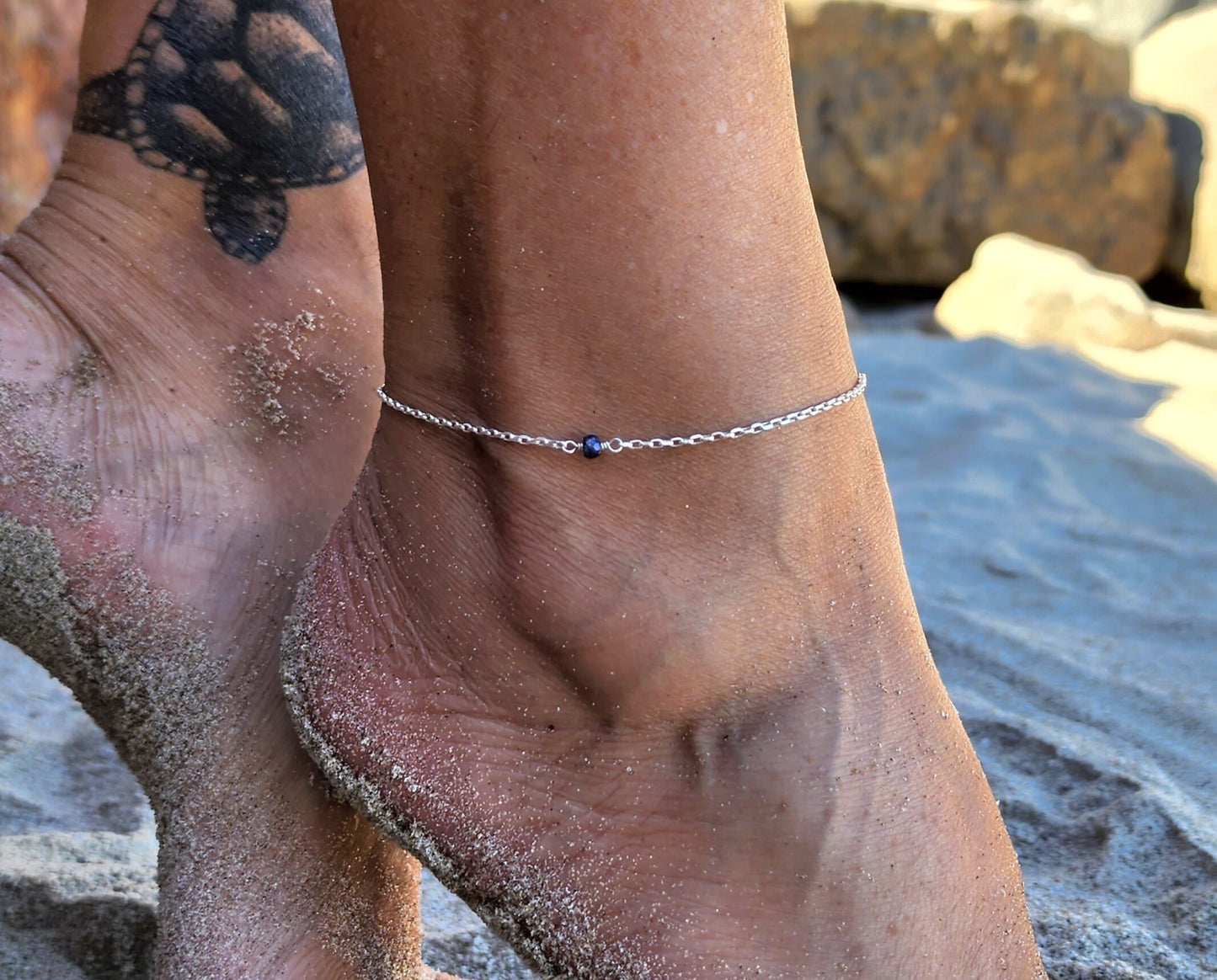 Dainty Sapphire Anklet