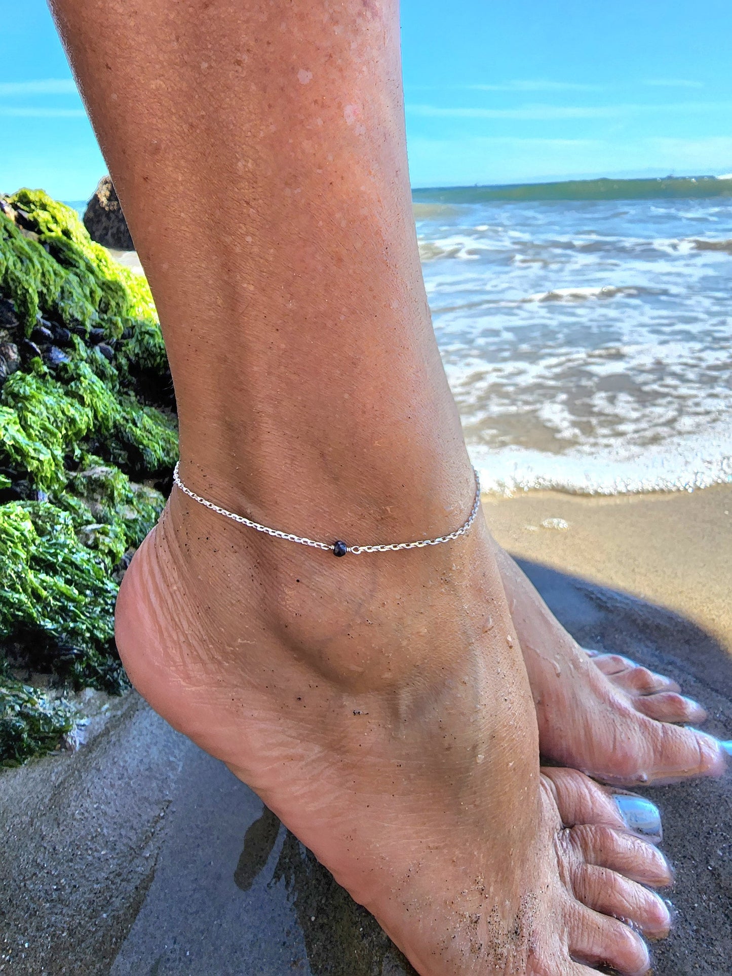 Dainty Sapphire Anklet