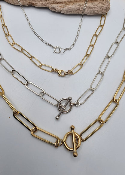 Sterling Silver Paperclip Chain, Small, Medium, Large