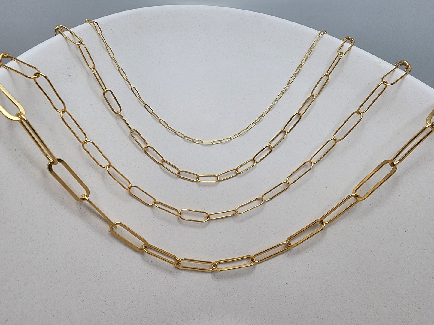 14k Gold Fill Paperclip Chain, Small, Medium, Large, Extra Large