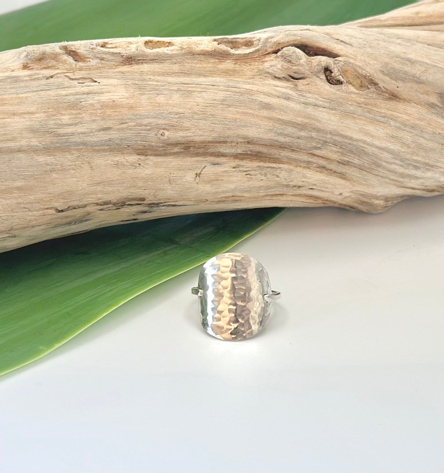 Sterling Silver Hammered Circle Ring