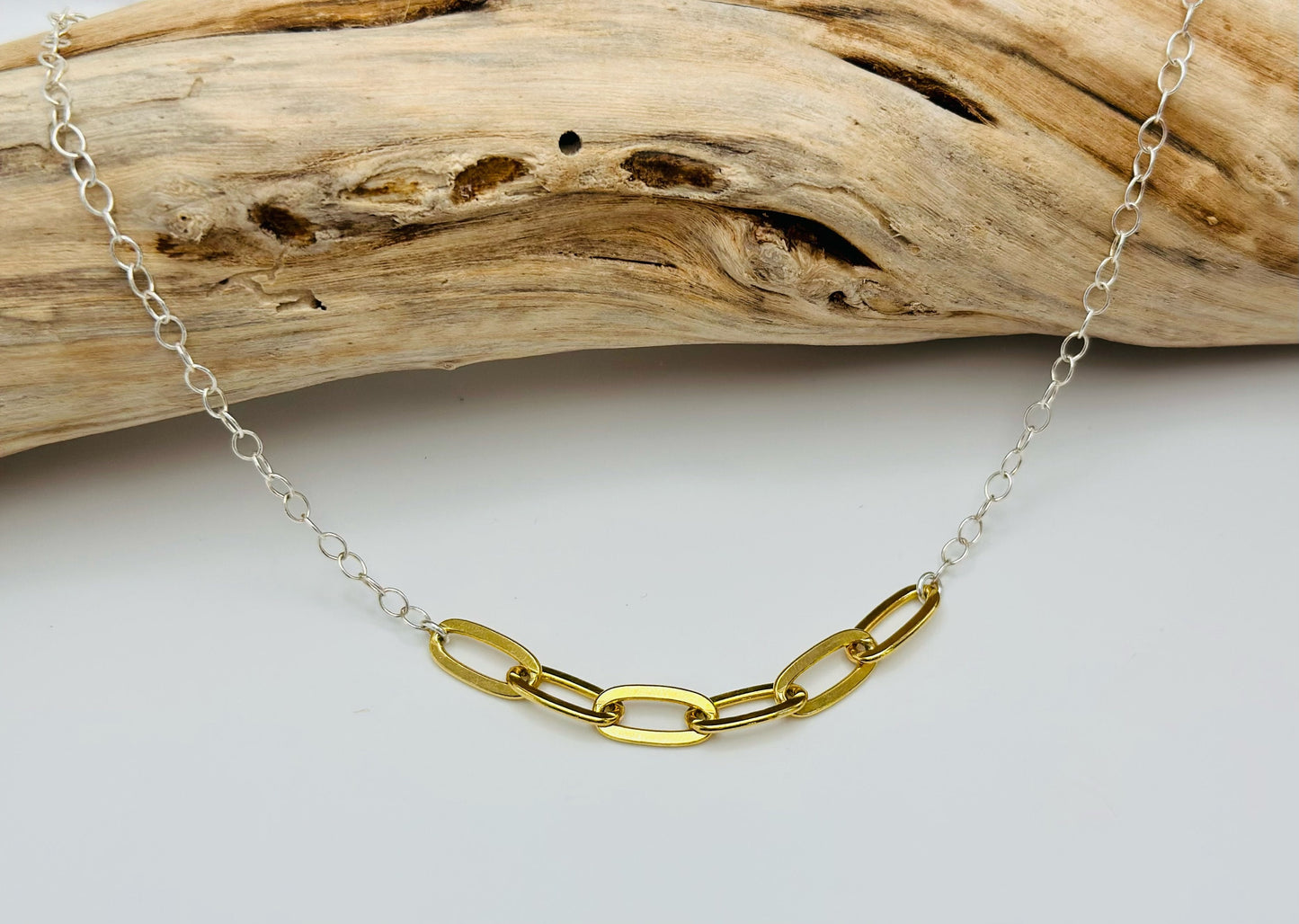 Large Mixed Metal Paperclip Necklace