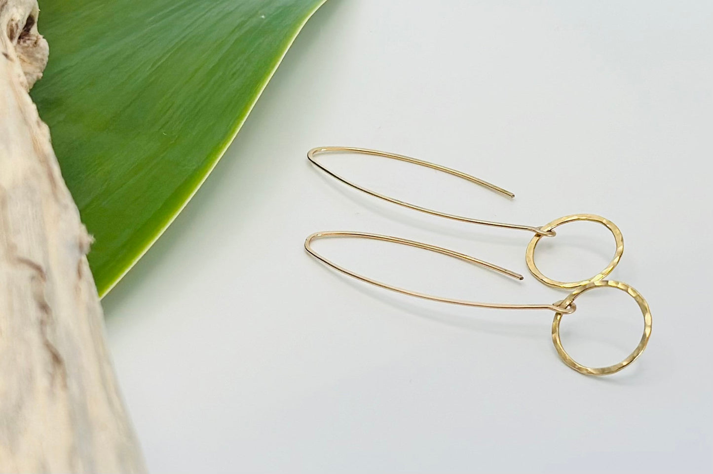 Hammered Circle Earrings, Gold, Silver, Mixed Metal