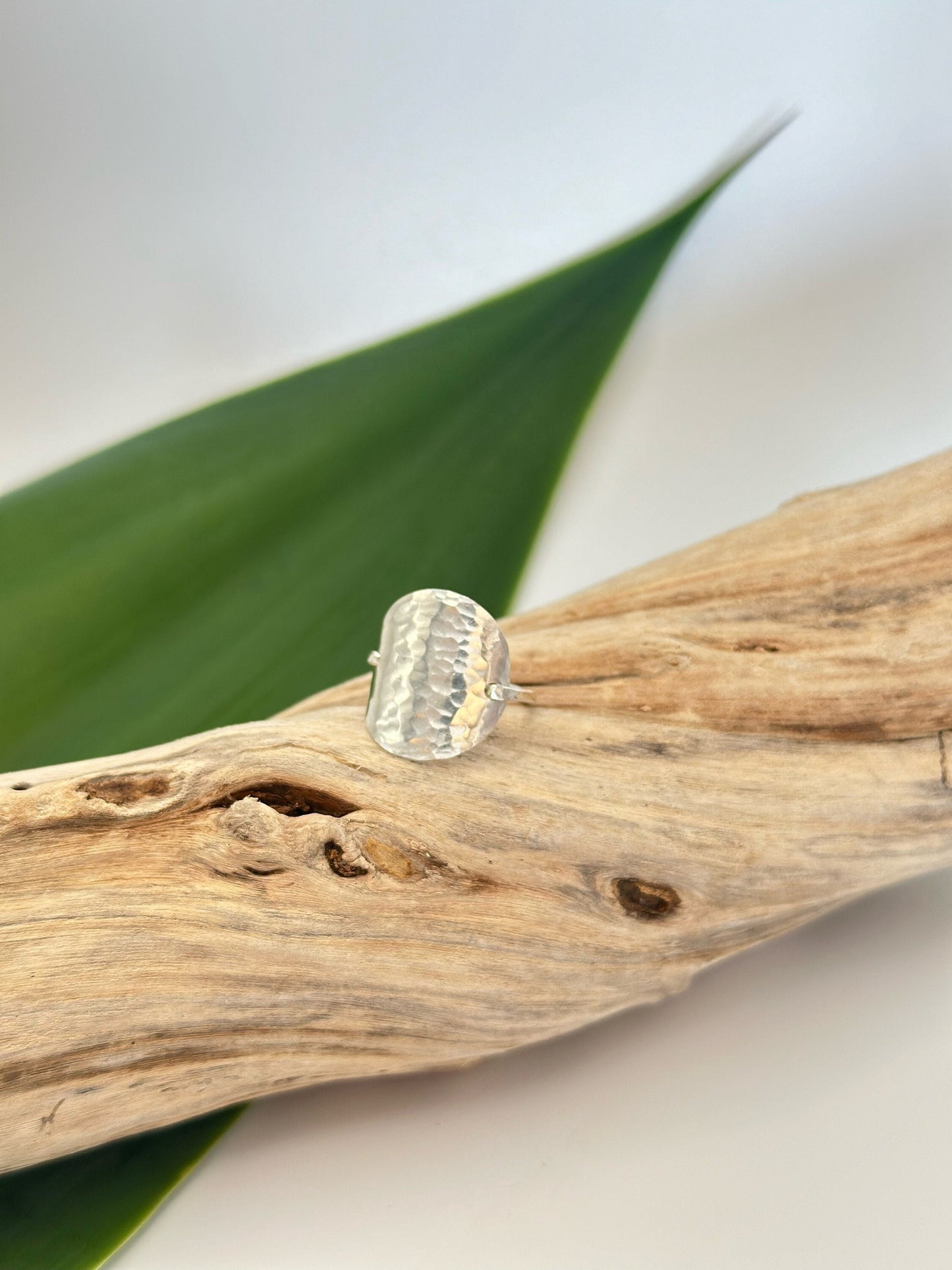 Sterling Silver Hammered Circle Ring