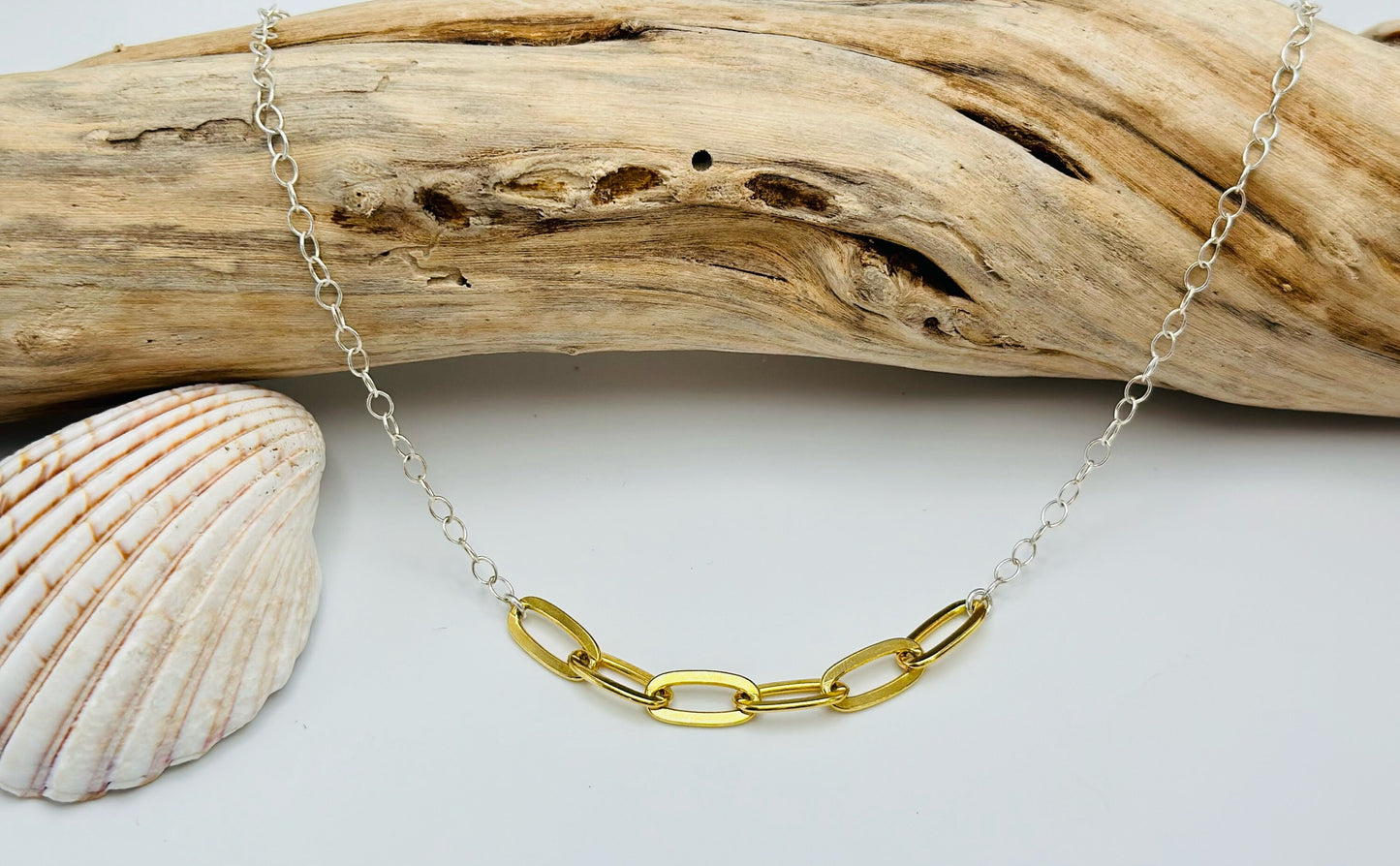 Large Mixed Metal Paperclip Necklace