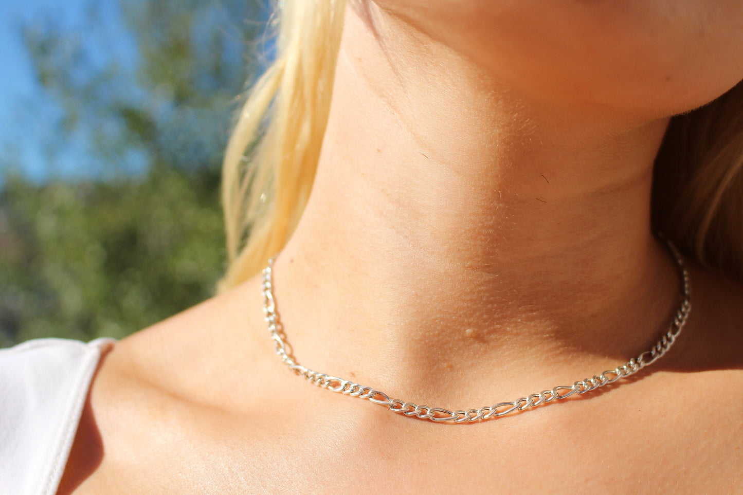 Silver Figaro Chain necklace