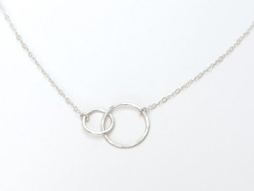 Gold Dainty Double Circle Necklace