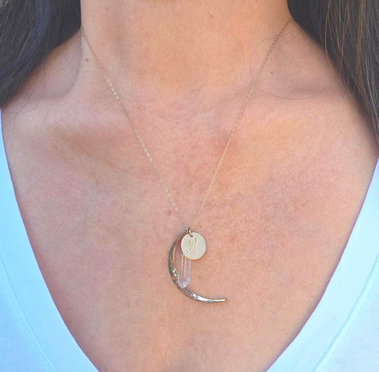 Constellation & Moon Charm Necklace, Moon, Stars, Zodiac, Crystal, Star Sign, Gold Filled, Sterling Silver, Birthday, Necklace, Astrology Jaded SB