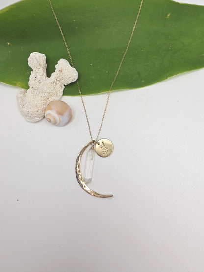 Constellation & Moon Charm Necklace, Moon, Stars, Zodiac, Crystal, Star Sign, Gold Filled, Sterling Silver, Birthday, Necklace, Astrology Jaded SB