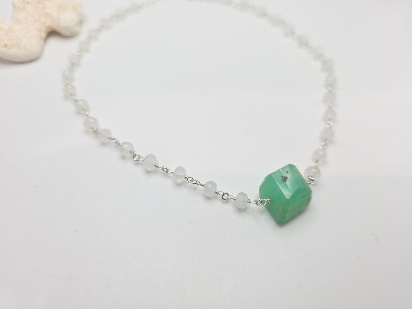 Chrysoprase and Moonstone Necklace