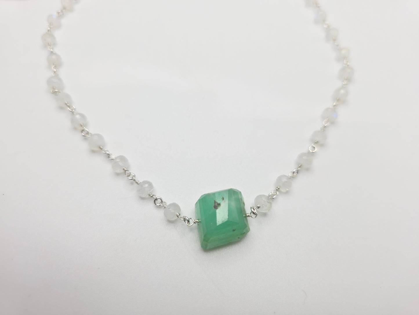 Chrysoprase and Moonstone Necklace
