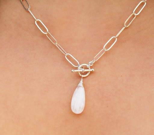 (need pics with new fatter stones) Moonstone Necklace on Paperclip Chain, 14k Gold Fill, Sterling Silver My Store