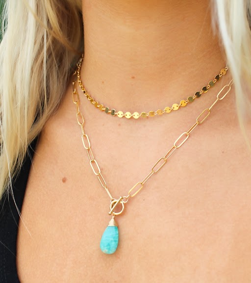 Amazonite Paperclip Chain Necklace