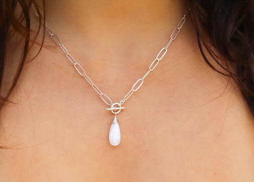(need pics with new fatter stones) Moonstone Necklace on Paperclip Chain, 14k Gold Fill, Sterling Silver My Store