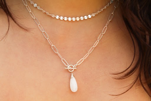 (need pics with new fatter stones) Moonstone Necklace on Paperclip Chain, 14k Gold Fill, Sterling Silver My Store
