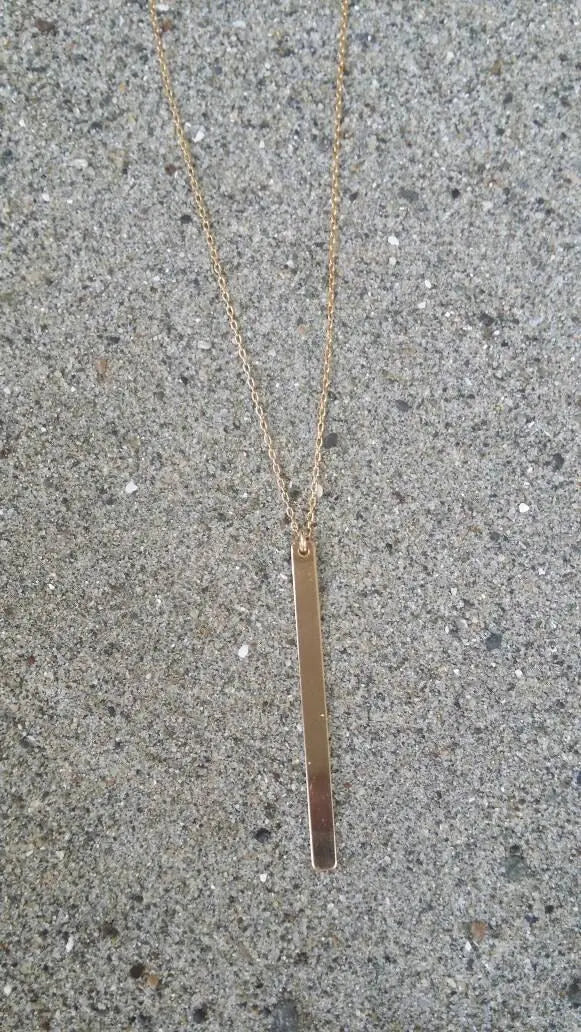 Gold Bar Necklace, Vertical, Gold Bar, 1.5 inch, Gold Filled, Layering Necklace, Bar Necklace My Store