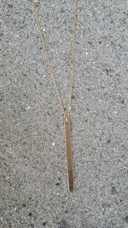 Gold Bar Necklace, Vertical, Gold Bar, 1.5 inch, Gold Filled, Layering Necklace, Bar Necklace My Store