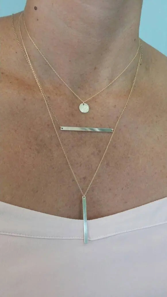 Gold Bar Necklace, Vertical, Gold Bar, 1.5 inch, Gold Filled, Layering Necklace, Bar Necklace My Store