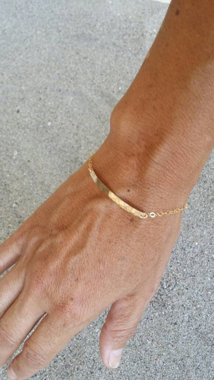 Gold Bracelet, Tiny Bracelet, Hammered, Hammered Bracelet, Tiny Gold Bracelet My Store