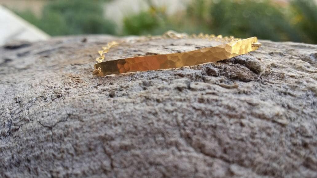Silver Bar Bracelet, Tiny Bracelet, Hammered, Hammered Bracelet, Tiny Silver Bracelet, Sterling Silver My Store