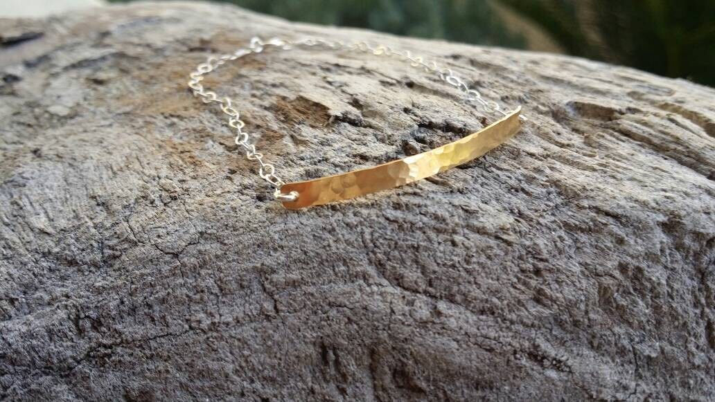 Mixed Metal, Gold and Silver Bracelet, Tiny Bracelet, Hammered, Hammered Bracelet, Tiny, Gold Bracelet, Silver Bracelet My Store